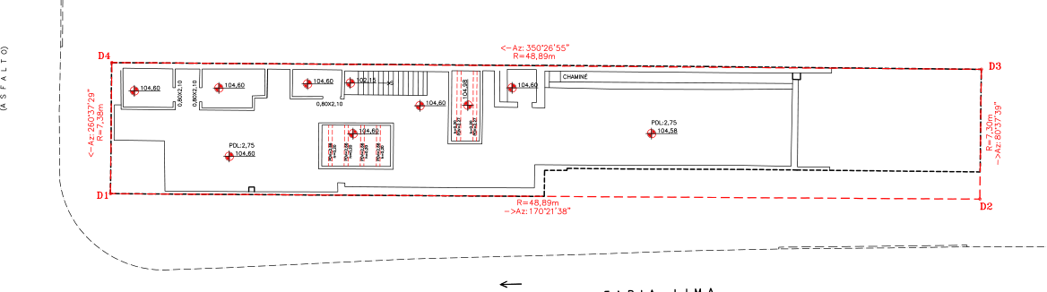 Planta cadastral do primeiro pavimento — 261,93 m².